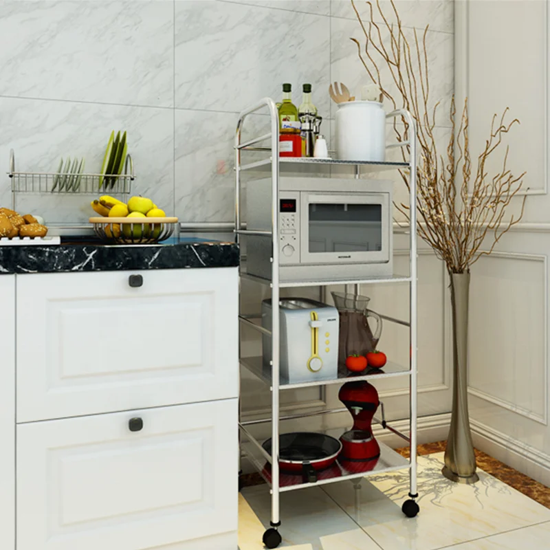 Kitchen Bathroom Shelf For Storage Rack Stainless Steel Frame Microwave Oven Rack