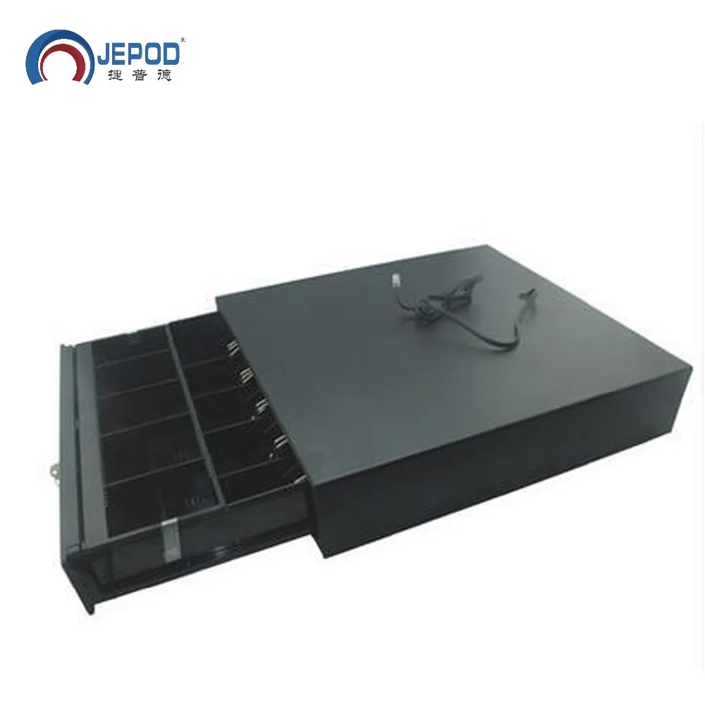 JEPOD JP-001 POS System 5 grids 3sections 4 coin Metal Cash Register cash drawer with hidden cable slot