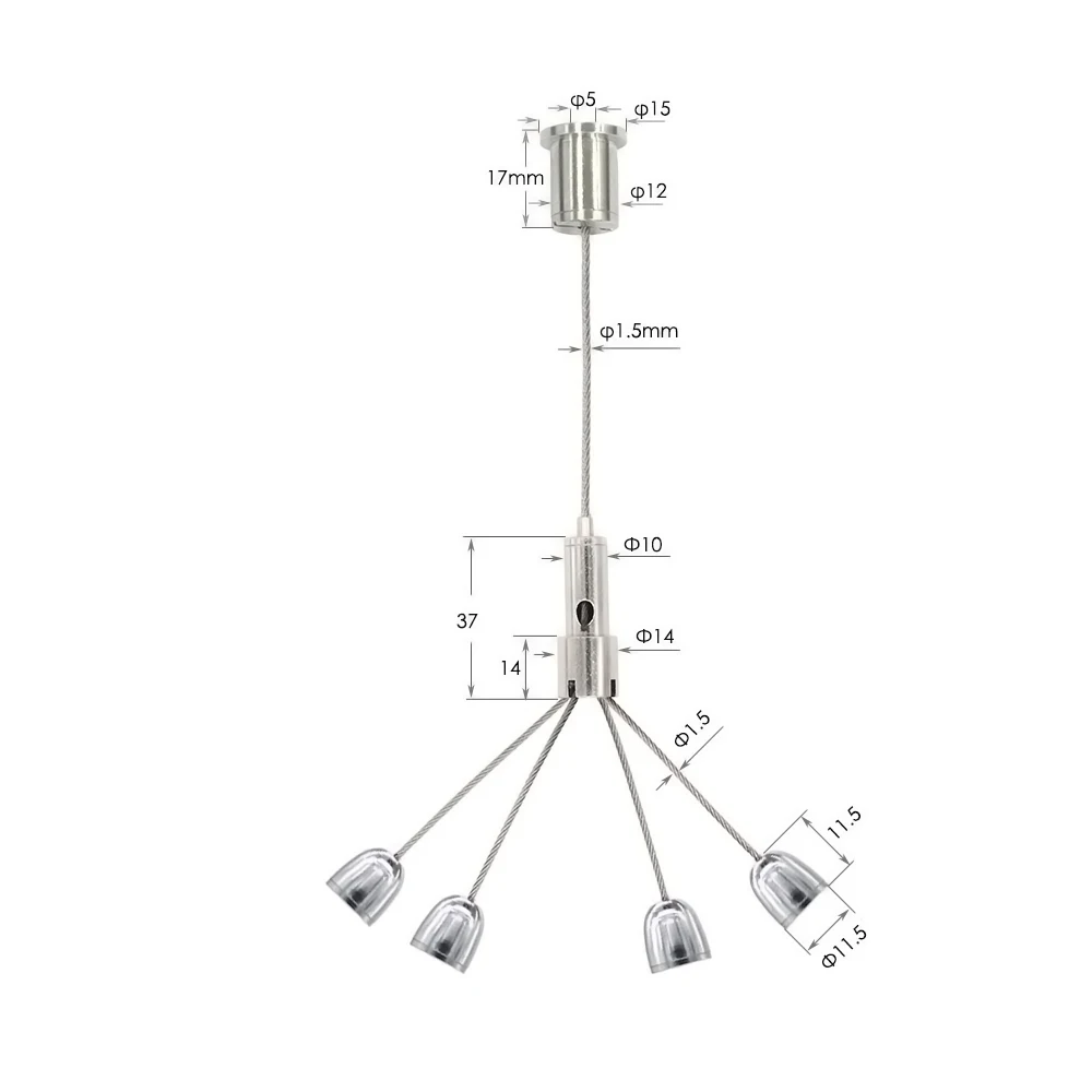 High Quality Adjustable 4 Leg Hook Hanger Wall Panels Suspension Light Lifting System Hanging Kit