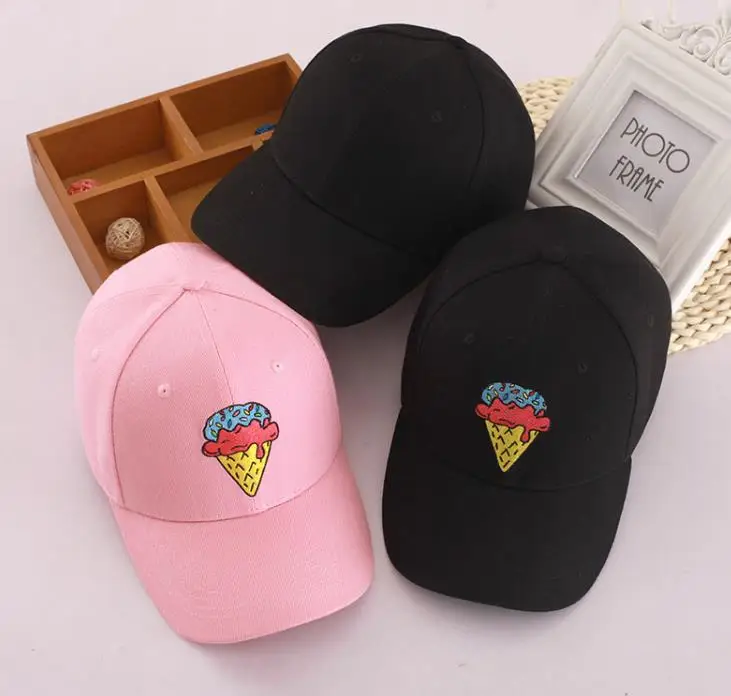 Summer Ice Cream Print Snapback Cap Women 2018 Fashion Brand Bone Hip Hop Baseball Caps Casquette Hats White Pink