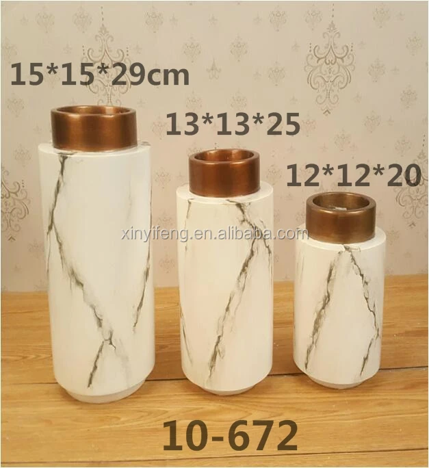 FRP Cylindrical Table Top Vase Cooncise Resin Decoration Flower Receptacle Ornament