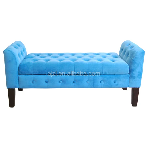 
Velvet Tufted Storage Bench 