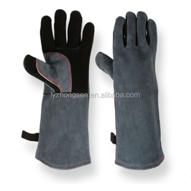 Fireproof leather outdoor BBQ baking insulation 500 degree flame retardant welding gloves