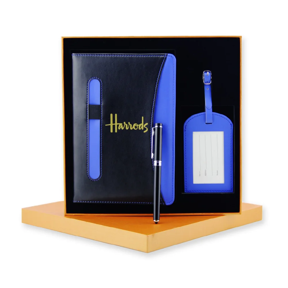 Gift Usage and Leather Cover Material notebook and pen gift set A5 Business Gift sets custom notebook planner journal