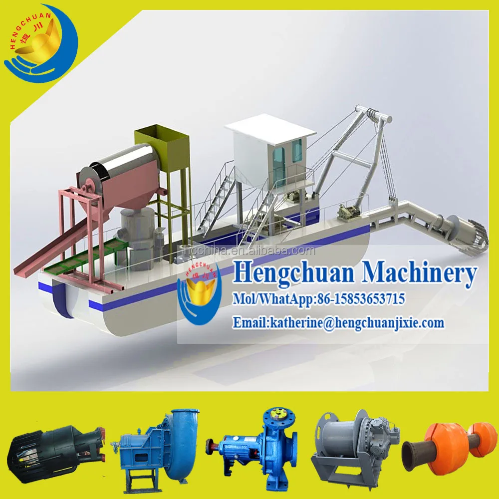 Hengchuan Economic Sand Gold Suction Dredger with High Pressure Water Pump for Jet Head
