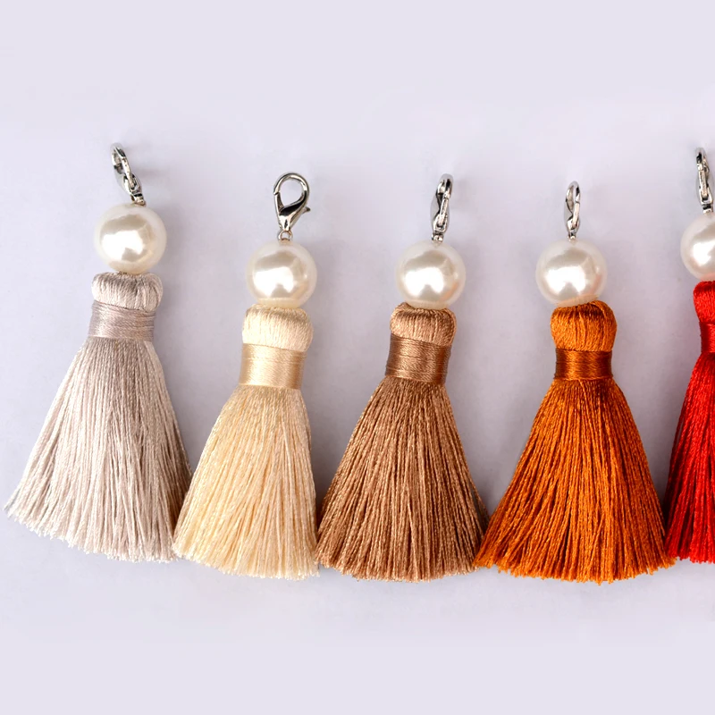 LONGJIE  charm manual craft colorful silk thread keychain tassel for bag