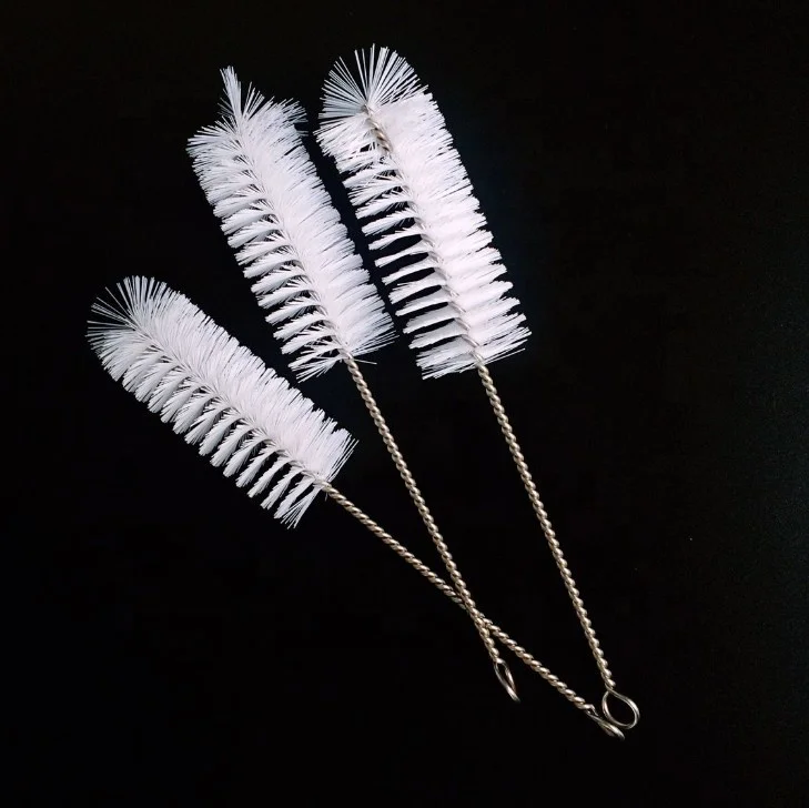Wholesale Durable Straw Pipe Cleaner Brush Stainless Steel Wash Drinking Nylon Straw Cleaning Brush