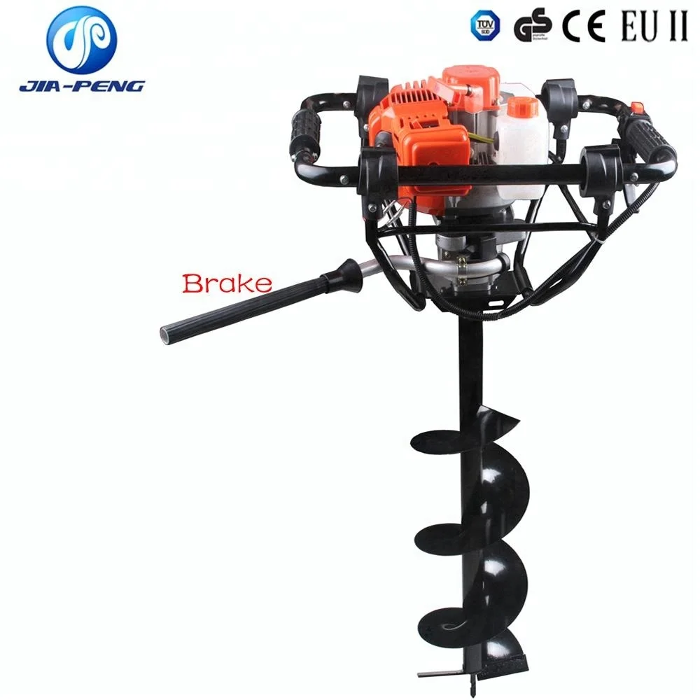 71cc earth auger with brake or gasoline post hole digger or hand hole digging tool or hand manual tree planting machine