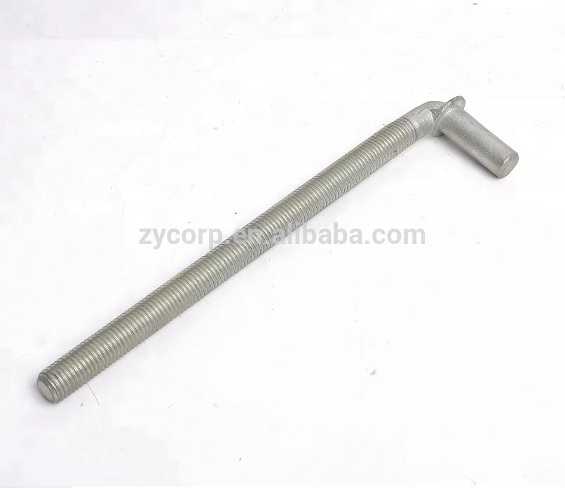special bent anchor bolt with thread used as pn  pim gate pin assemble with nut and washer