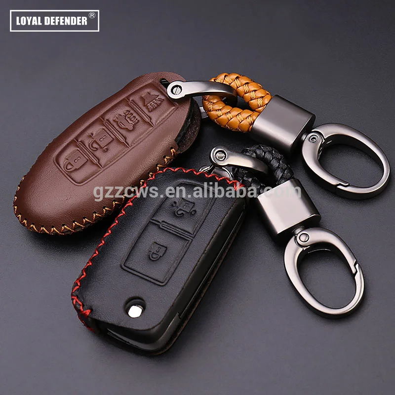 Кожаный чехол для автомобильного ключа для Nissan 3 и 4 кнопки автомобильный чехол для ключа