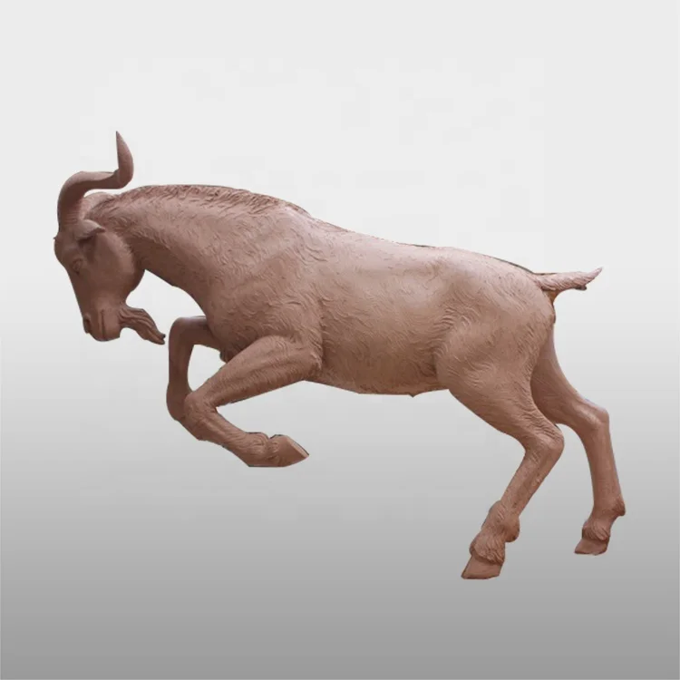 Life size animal bronze antelope sculpture big horn sheep statue for garden