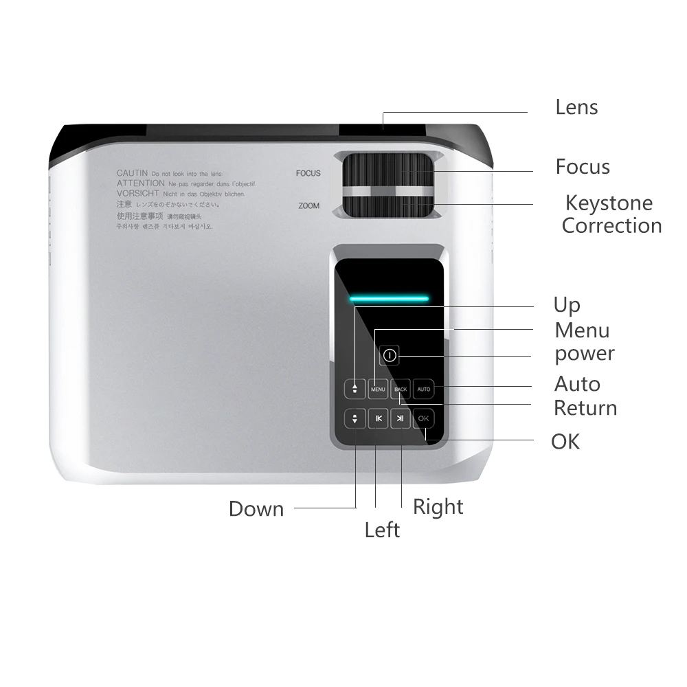 Newest 720P LED HD Projector Video Proyector, 170' and 1080P Support Compatible with Fire TV Stick projector