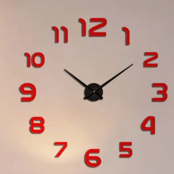 
2019 hot acrylic wall clock for home decor and promotion round plastic mirror digital clock 