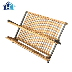 Kitchen Bamboo Folding Cutlery Drainer/Dish Drying Rack