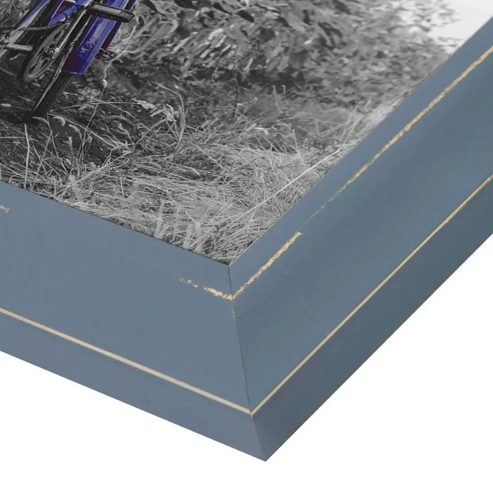 
Americanflat 2 Pack - 8x10 Blue Rustic Picture Frames - Built-in Easels - Wall Display - Tabletop Display 