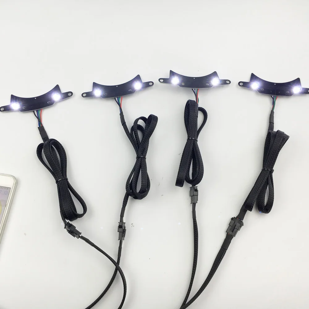 08-13 Doge Challenger chasing LED Halo Headlights 4 Rings with Remote ALL COLORS