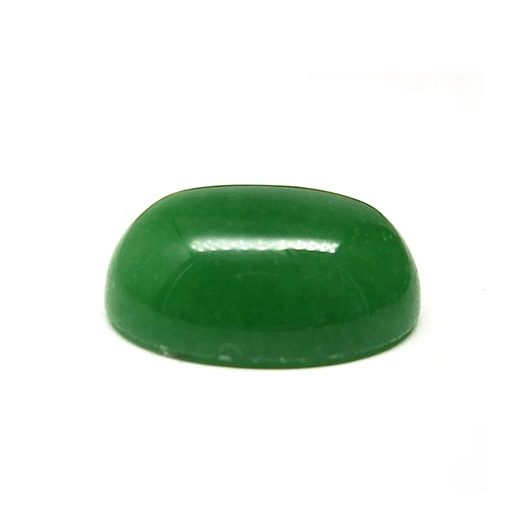 Oval Shape Gemstone Cabochon Natural Green Jade Stone