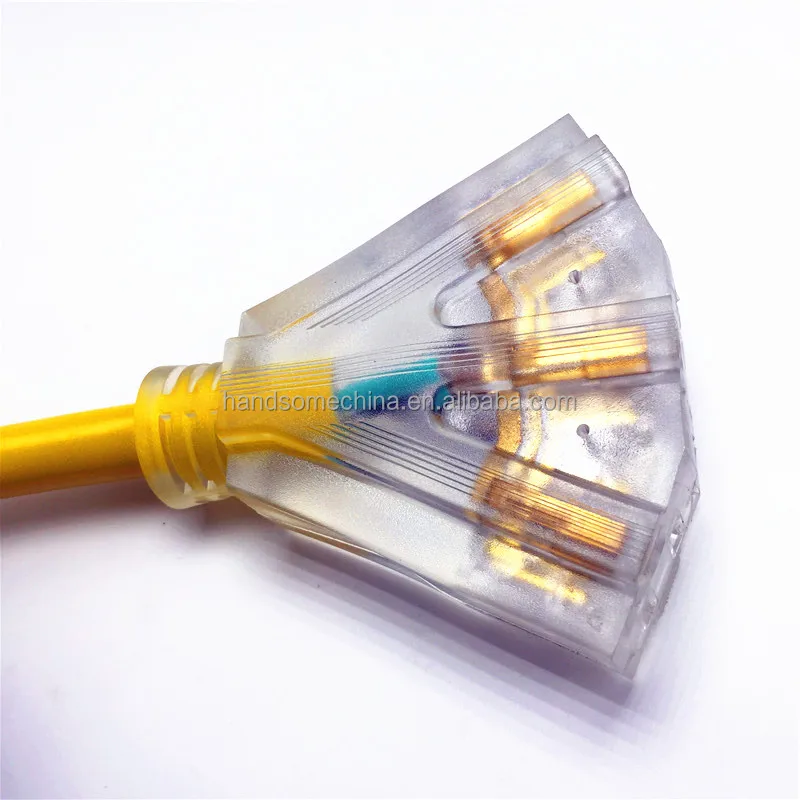 Yellow Jacket 12AWG Heavy Duty 15A SJTW Contractor Extension Cord with Lighted Power Block