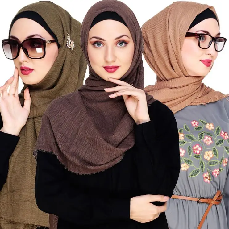 Newest Ladies Plain Printing Chiffon Monochrome Fancy Hijab Scarf Fancy Ladies Hijab Scarf