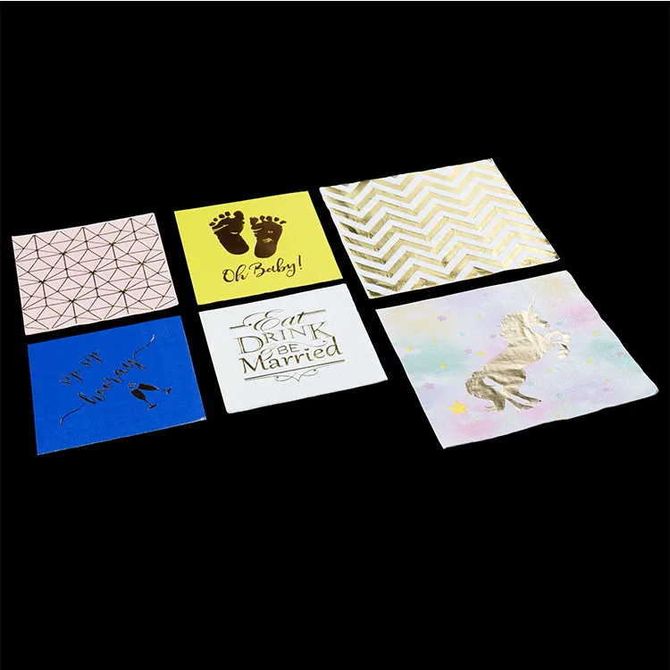 13*13 Inches Floral Print Disposable Paper Party Napkins Soft and Absorbent Cocktail Napkins Paper Napkins & Serviettes Custom