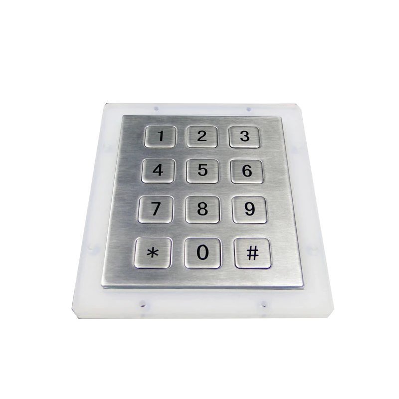 12 flat keys metal matrix numeric keypad with metal dome