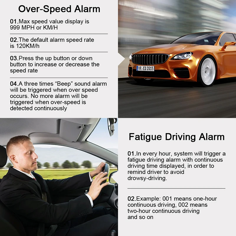 VJOY Hud C80 2.6inch Speedometer Digital Universal Headup Display Gear for Overspeed Alarm System Car Speedometer Projector c80