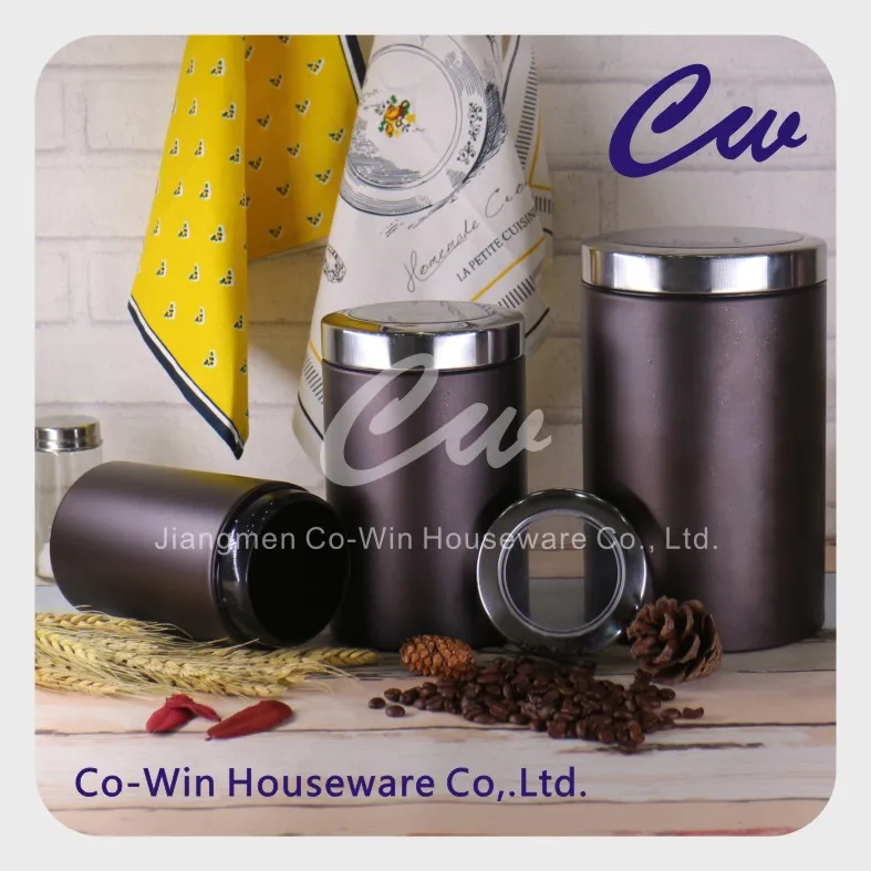 Metal Household Box With Wood Lid And Silicone Sealing Ring Tinplate Galvanized Steel Coffee Tea Sugar Storage Canister