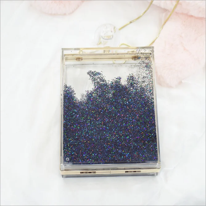 Wholesale alibaba acrylic sequins liquidsand acrylic clutch evening bag