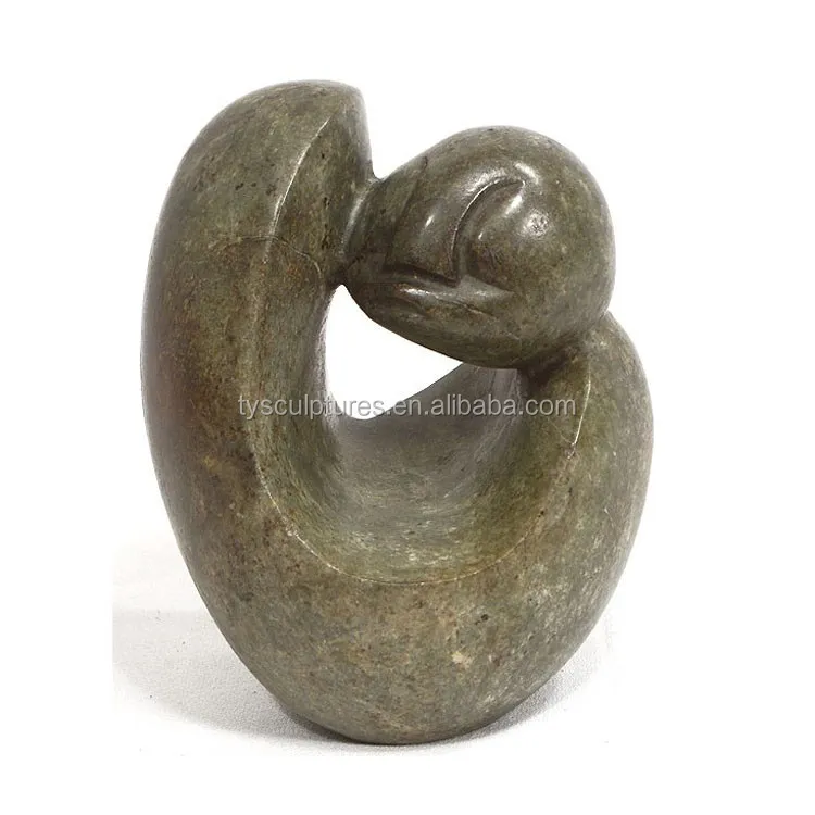 Interior decorative abstract small statue limestone indoor sculpture