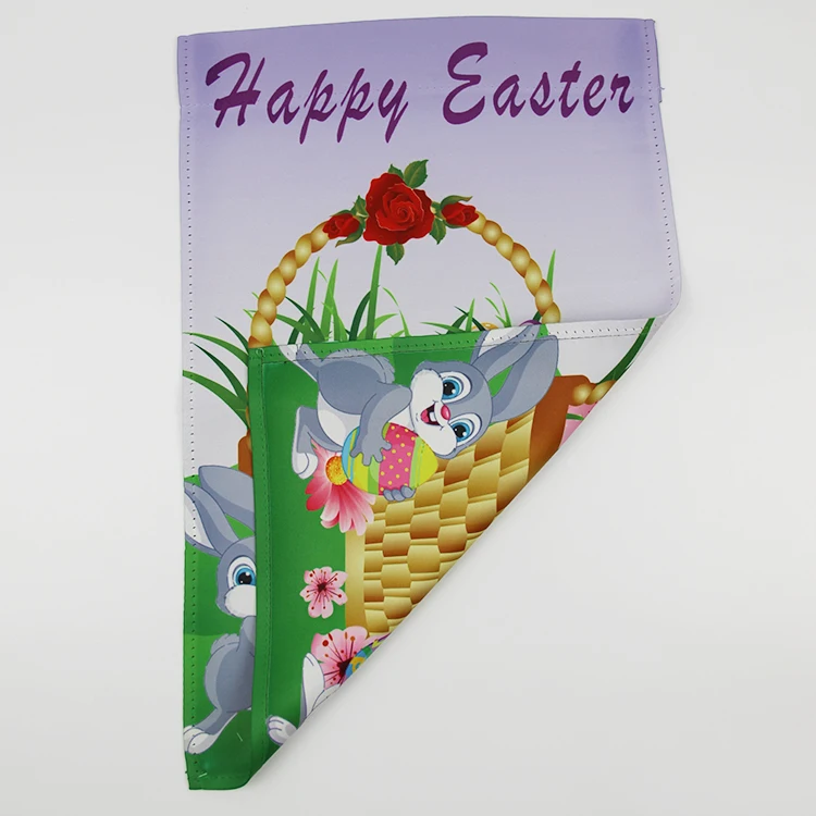 Double Sided Printed Flag Garden Decoration Rabbit And Egg  Holiday Easter Garden Flag
