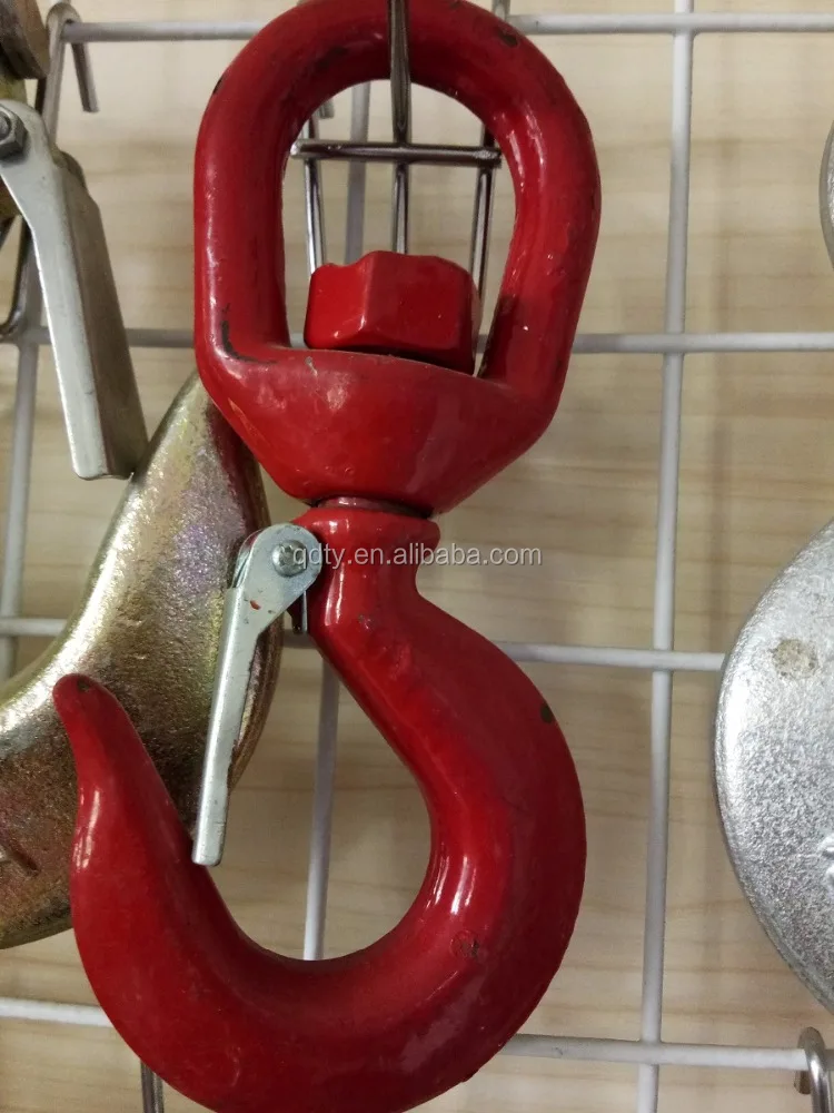 Rigging Hardware S-322 Drop Forged Chain Swivel Hoist Hook With Latches