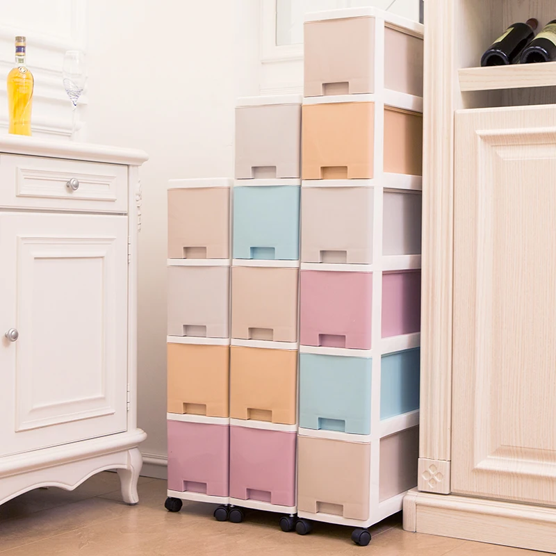 Plastic Storage Drawer Cabinet Snacks Fruits Organizer Office Bedroom Plastic Storage Drawer With Wheels