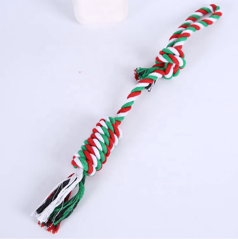 
Christmas series toys dog toys ball set knitting molars cotton rope double knot toys one set 