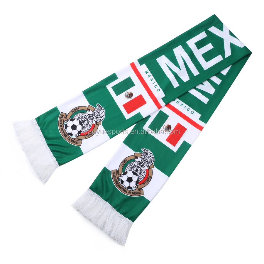 
Cheap Soccer Scarf Custom Mexico Flag Fans Soccer Scarf 