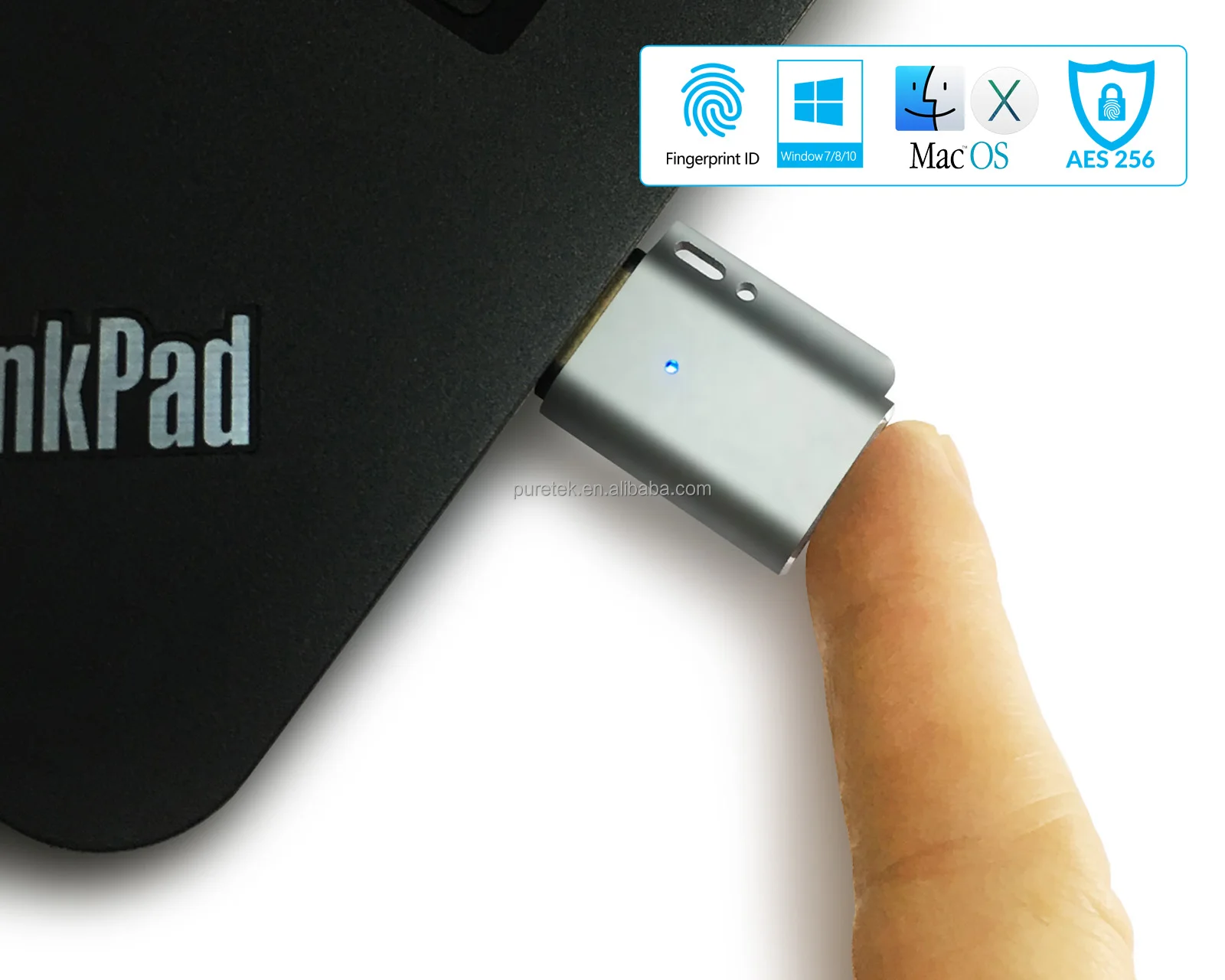 Fingerprint Encryption 32GB USB Flash Drives Encrypted Flash Drives 64G with Biometric Security Fingerprint Identification