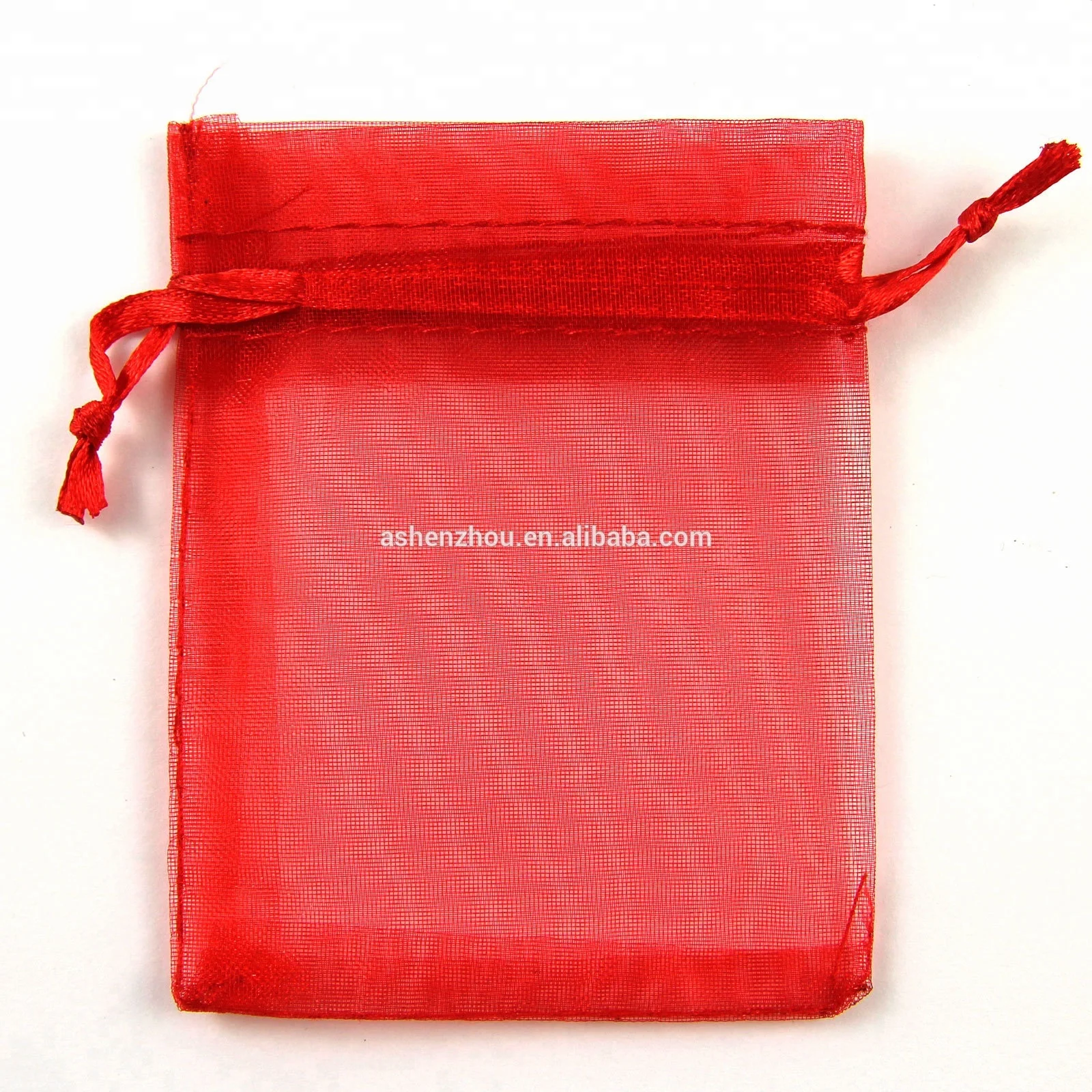 High quality popular custom wedding gift pouches small drawstring mesh silver jewelry organza bags