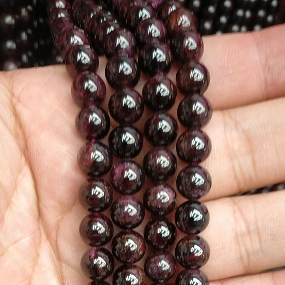 Wholesale Natural Garnet Loose Gemstone Round Garnet Stone Beads strand