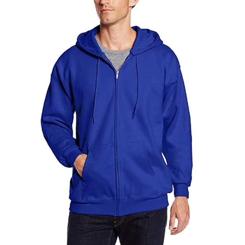 Wholesale Blank Men`s Full-Zip Fleece Hoodie Custom Long Sleeve Street wear Fashion Sweatshirt Jackets for Boys