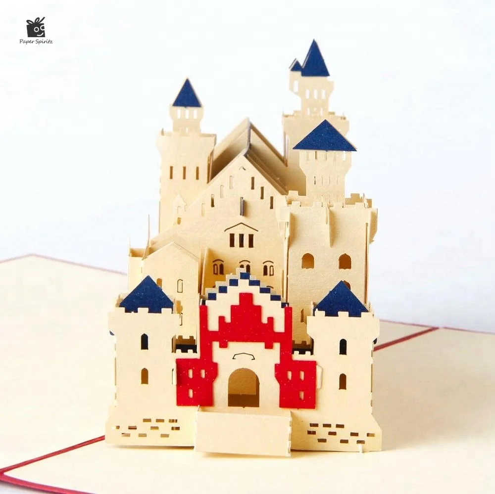 Customise 3D Castle Building Pop up Handmade Souvenir Card