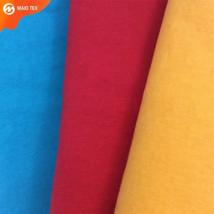 custom knit single jersey 32S cvc 60%cotton 40% polyester t-shirts fabric