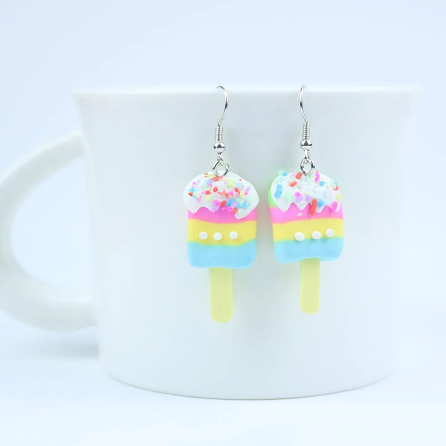 Fashion Jewellery Handmade Polymer Clay Soft Cute Ice Cream Earrings Women Christmas Piercing Ear Stud For Cute Girl