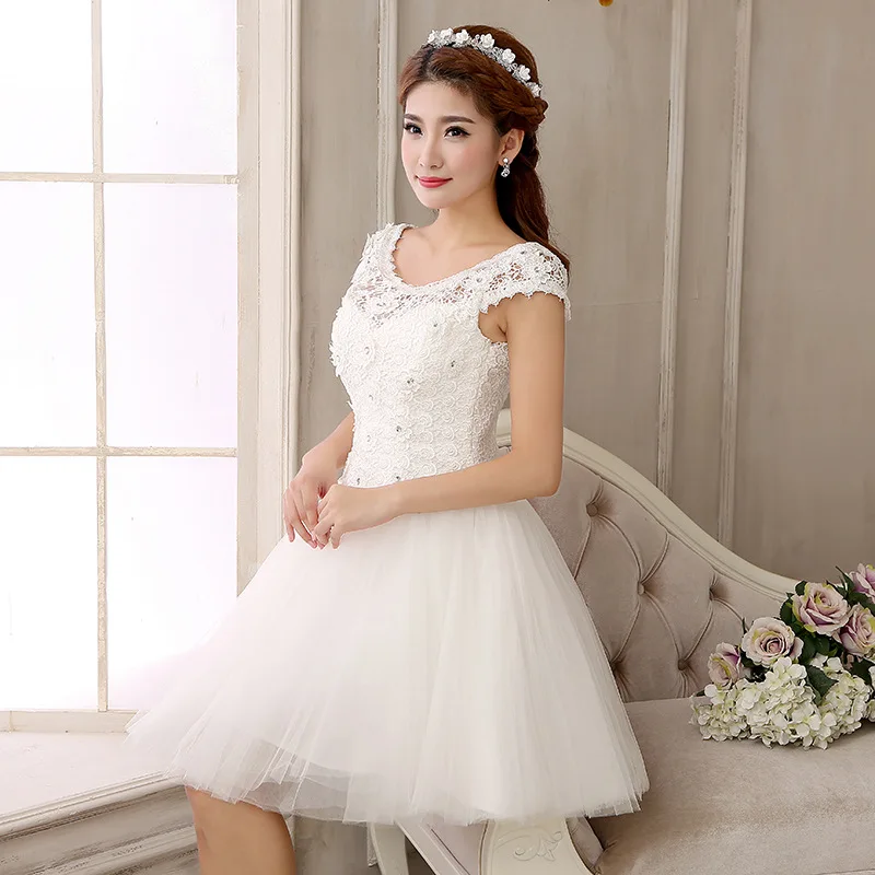 Новое поступление Элегантные короткие свадебные платья цвета слоновой кости сексуальное кружевное свадебное платье для невесты