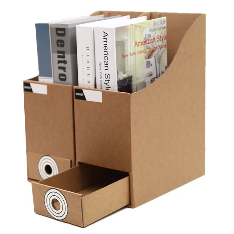 Прочные картонные журнал папка для документов A4 ящиками книги для классной комнаты библиотеки Органайзер