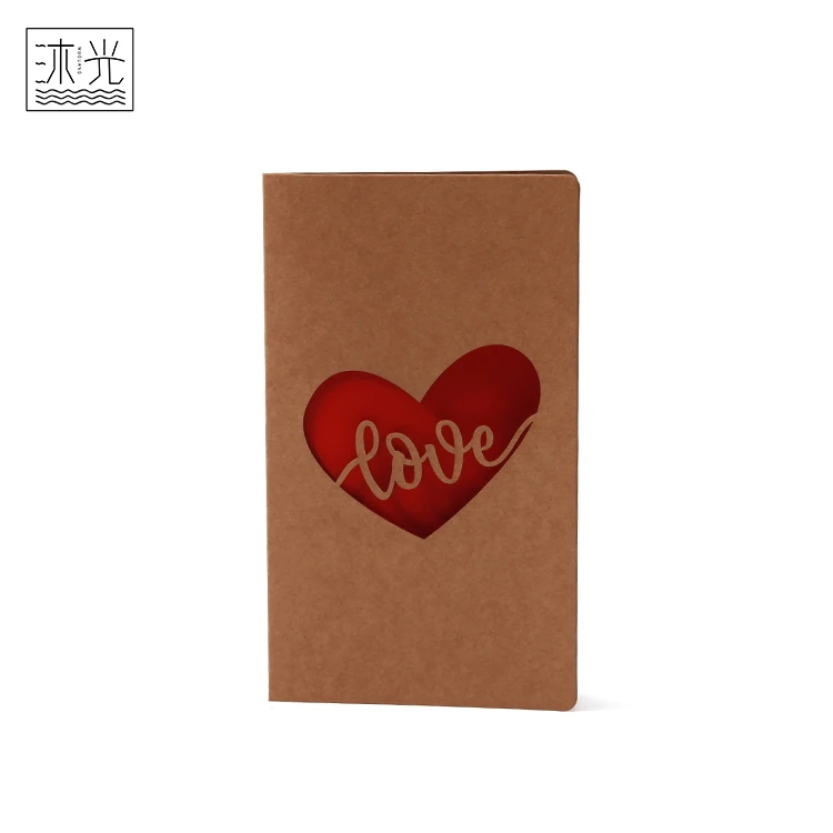
Wholesale Custom High Quality Laser Cut Kraft Paper Valentine Love Greeting Card 