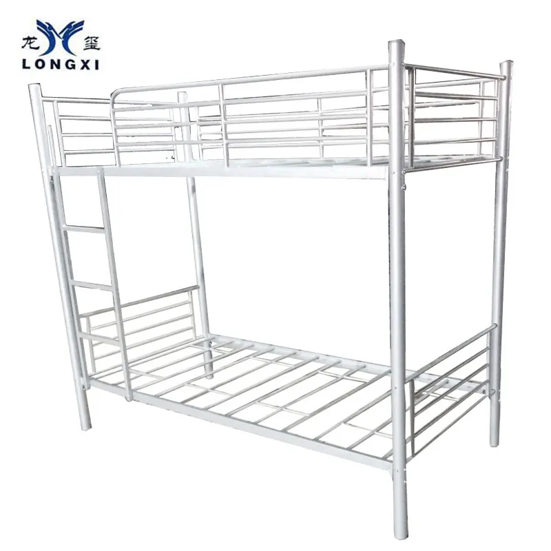 
China home furniture / school dormitory power coated double decker metal bunk bed ,kids steel bunk bed 