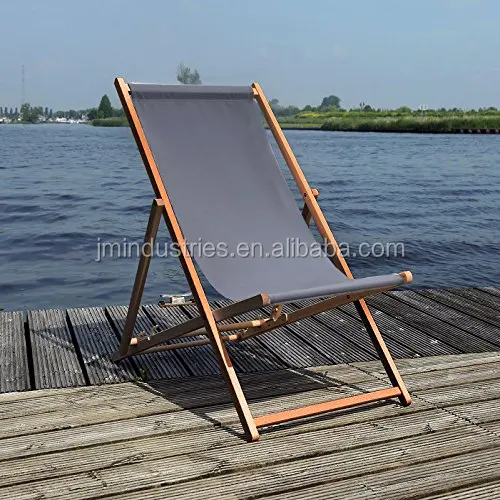 100% Garden Seating Solid Wooden Foldable Sling Beach Chair