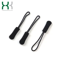 Black size 5 brand rubber garments zipper slider puller