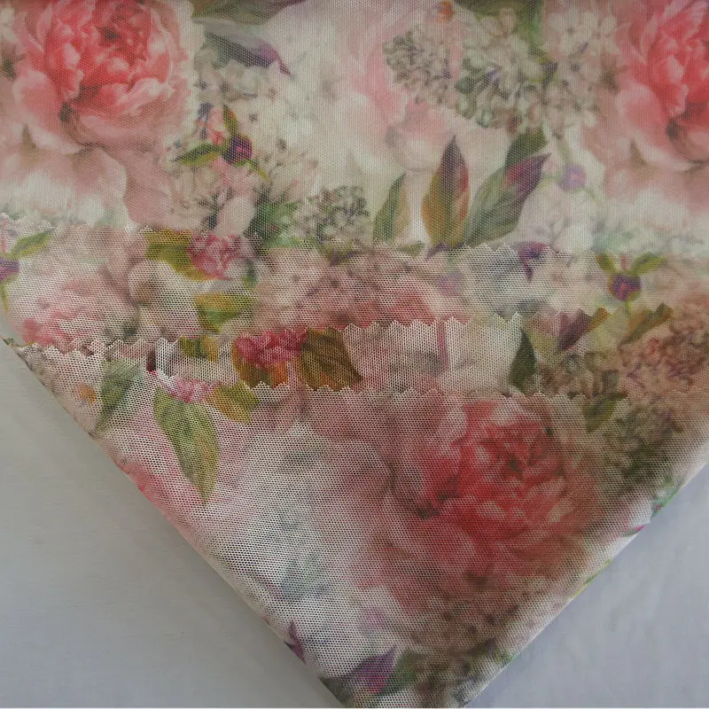 
Polyester lycra sublimation print mesh fabric for swimwear lining 