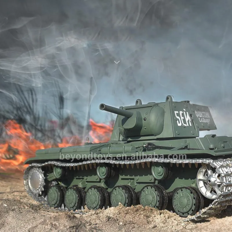 Radio Remote Control 1:16 Scale 2.4Ghz KV-1 Soviet Heavy Tank RC Battle Tank with Smoke & Sound (Metal Gear & tracks)