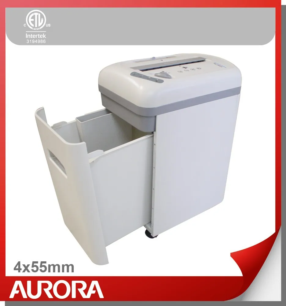 Измельчитель пластиковых бумаг Aurora AS1219CE, 12 листов (A4) поперечной резки 4x55 мм, средней мощности, измельчитель для офиса и Сохо